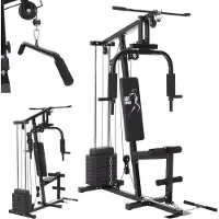 ArtSport Kraftstation ProfiGym 2000 mit Latzug- & Butterflystange, Seilzug & Beinstrecker - 9 Gewichte mit 40kg - Multistation Krafttraining Zuhause