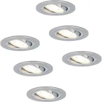 HOFTRONIC™ LED Einbaustrahler Chandler 4W 345lm 4000K Dimmbar Schwenkbar Edelstahl 6er Set