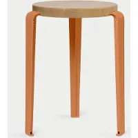 TIPTOE - LOU Hocker, Eiche natur / tangerine red