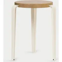 TIPTOE - LOU Hocker, Eiche natur / cream white