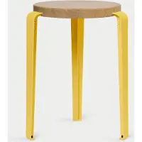 TIPTOE - LOU Hocker, Eiche natur / brioche yellow