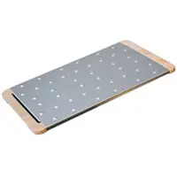Stil Casa , Set 6 Pizzaschneidebretter und Focacce, Holzständer, Edelstahlplatte, 38,5x22,5 cm - Innenmaß 33,5x22,5 cm.