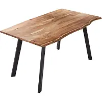 Sam Esstisch Baumkante massiv Akazie naturfarben 120 x 80 cm schwarz LAXMI