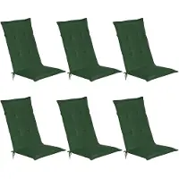 Beautissu 6er Set Gartenstuhlauflage Loft HL Dunkelgrün, 120x50x6cm