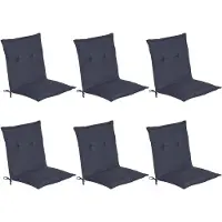 Beautissu 6er Set Niedriglehner Auflage Loft NL, 100x50x6cm, Dunkelblau