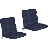 Beautissu 2er Set Niedriglehner Auflagen Set Flair NL, 100x50x8cm, Dunkelblau