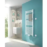 Arbonia Bagnolino-50 Watt Badezimmer-Heizkörper, 1172x599x35mm, weiß RAL 9016 seidenglanz, links