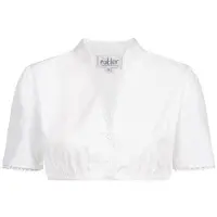 Nübler Dirndlbluse NÜBLER "Dirndlbluse kurzarm Babis", Damen, Gr. 32, weiß, Obermaterial: 65% Polyester PES. 35% Baumwolle CO., Blusen Dirndlbluse