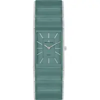 Jacques Lemans Damen Armbanduhr Dublin 1-2214E Edelstahl IP Gold Keramik türkis