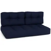 Beautissu Palettenkissen Outdoor 1x Sitzkissen & 2x Rückenkissen, Blau
