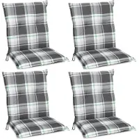 Beautissu 4er Set Sunny MK Niedriglehner Auflagen 100x50 cm in Mintgrün Kariert