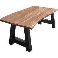Sam Esstisch Baumkante massiv Akazie Natur 120 x 80 A-Gestell schwarz ATHEN