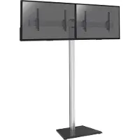 KIMEX - Standfuß für 2 TV-Bildschirme 50'' - 55'' - Höhe 240cm - Zum Aufstellen - Neigbar