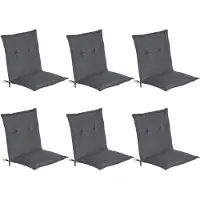 Beautissu 6er Set Niedriglehner Auflage Loft NL, 100x50x6cm, Graphitgrau