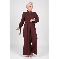 Turkishsouq Perlen Detailed Jumpsuit-Kleid Braun