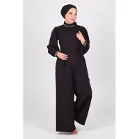 Turkishsouq Perlen Detailed Jumpsuit-Kleid Schwarz