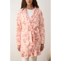 Turkishsouq Damen-Morgenmantel mit Rosa-Print