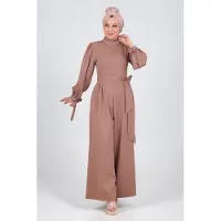 Turkishsouq Perlen Detailed Jumpsuit-Kleid Nerz
