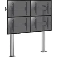 KIMEX - Standfuß für Videowand für 4 TV-Bildschirme 45''-55'' - Höhe 175cm - Zum Anschrauben