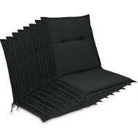 Beautissu 8er Set Niedriglehner Auflagen Base NL, 100x50cm, Graphit