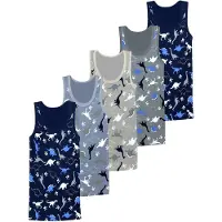 LOREZA 5er Set Unterhemden - Dinosaurier - Bunt | Gr.: 92/98