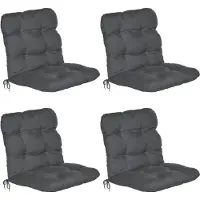 Beautissu 4er Set Niedriglehner Auflagen Set Flair NL, 100x50x8cm, Graphitgrau