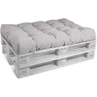 Beautissu Sitzkissen Palettenkissen Outdoor Eco Style, 120x80cm, Hellgrau