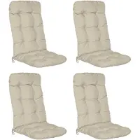 Beautissu 4er Set Hochlehner Auflagen Flair HL, 120x50x8cm, Natur