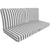 Deco Arts Abnehmbare Gartenkissen 120x60cm - Dunkelgraue Streifen