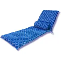 Deco Arts Kissen für Long Chair und Nackenrolle 195x60x5 cm blaues nautisches Muster