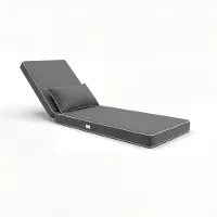 Deco Arts Matelas Transat Premium 190x60 Gris Foncé - Épais 10cm & Têtière (Déhoussable)
