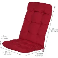 Beautissu 6er Set Hochlehner Auflagen Flair HL, 120x50x8cm, Rot