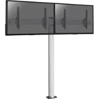 KIMEX - Standfuß für 2 TV-Bildschirme 43'' - 49'' - Höhe 175cm - Zum Anschrauben - Neigbar
