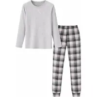 LOREZA Mädchen Schlafanzug zweiteilig Set Langarm - Basic Kariert | Gr.: 152/158