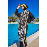 Turkishsouq Schwarzes Burkini-Set mit vollständiger Abdeckung und bescheidener Badebekleidung