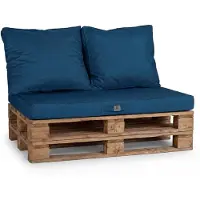 Deco Arts Palettenmatratzen-Set mit abnehmbarem Bezug mit Sitzfläche 120 x 80 x 10 cm und Rückenlehne in Petrolblau
