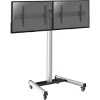KIMEX Rollbarer Bildschirmständer für 2 Fernseher mit 43'' bis 49'' Zoll - Höhe 175 cm