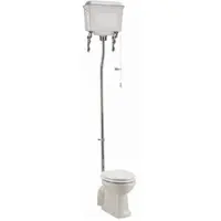 Burlington WC Abgang senkrecht/WC Abgang waagrecht/WC mit hohem Spülkasten Retro/Vintage Serie Chrom/Weiß von Bathrooms