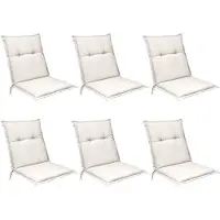 Beautissu 6er Set Niedriglehner Auflagen Base NL, 100x50cm, Natur