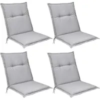 Beautissu 4er Set Niedriglehner Auflagen Base NL, 100x50cm, Grau