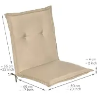 Beautissu Niedriglehner Auflage Gartenstuhl Loft NL, 100x50x6cm, Natur