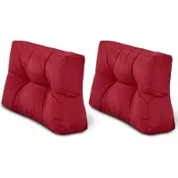 Beautissu 2X Rückenkissen Palettenkissen Outdoor Eco Style, 60x40cm, Rot