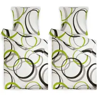 Beautissu 4tlg. Bettwäsche Set Nina 2xBezug 155x220cm & 2xKissenbezug 80x80 cm