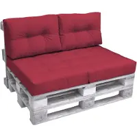 Beautissu 2X Palettenkissen Outdoor Rückenkissen ECO Elements, 60x40cm, Rot