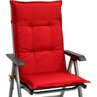 Beautissu Hochlehner Set Base HL Sitzkissen, 120x50x6cm Rot