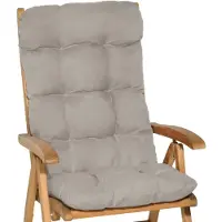 Beautissu Hochlehner Auflage Flair HL, 120x50x8cm, Hellgrau