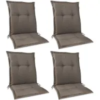 Beautissu 4x Set Premium Gartenstuhlauflage Niedriglehner 105x50x7cm, Taupe