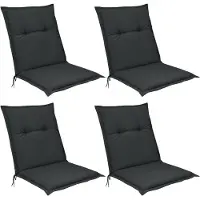 Beautissu 4er Set Niedriglehner Auflagen Base NL, 100x50cm, Graphit