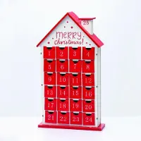 ACA Müller/ADAG Pharma ACA Beleuchteter Adventskalender aus Holz mit Fächern, 24 x 7,5 x 42,5 cm, X0542124