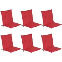 Beautissu 6er Set Niedriglehner Auflage Gartenstuhl Loft NL, 100x50x6cm, Rot